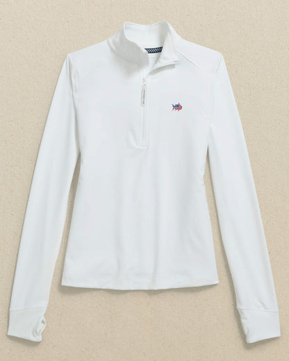 USA Flag Skipjack Runaround Quarter Zip | Southern Tide Women
