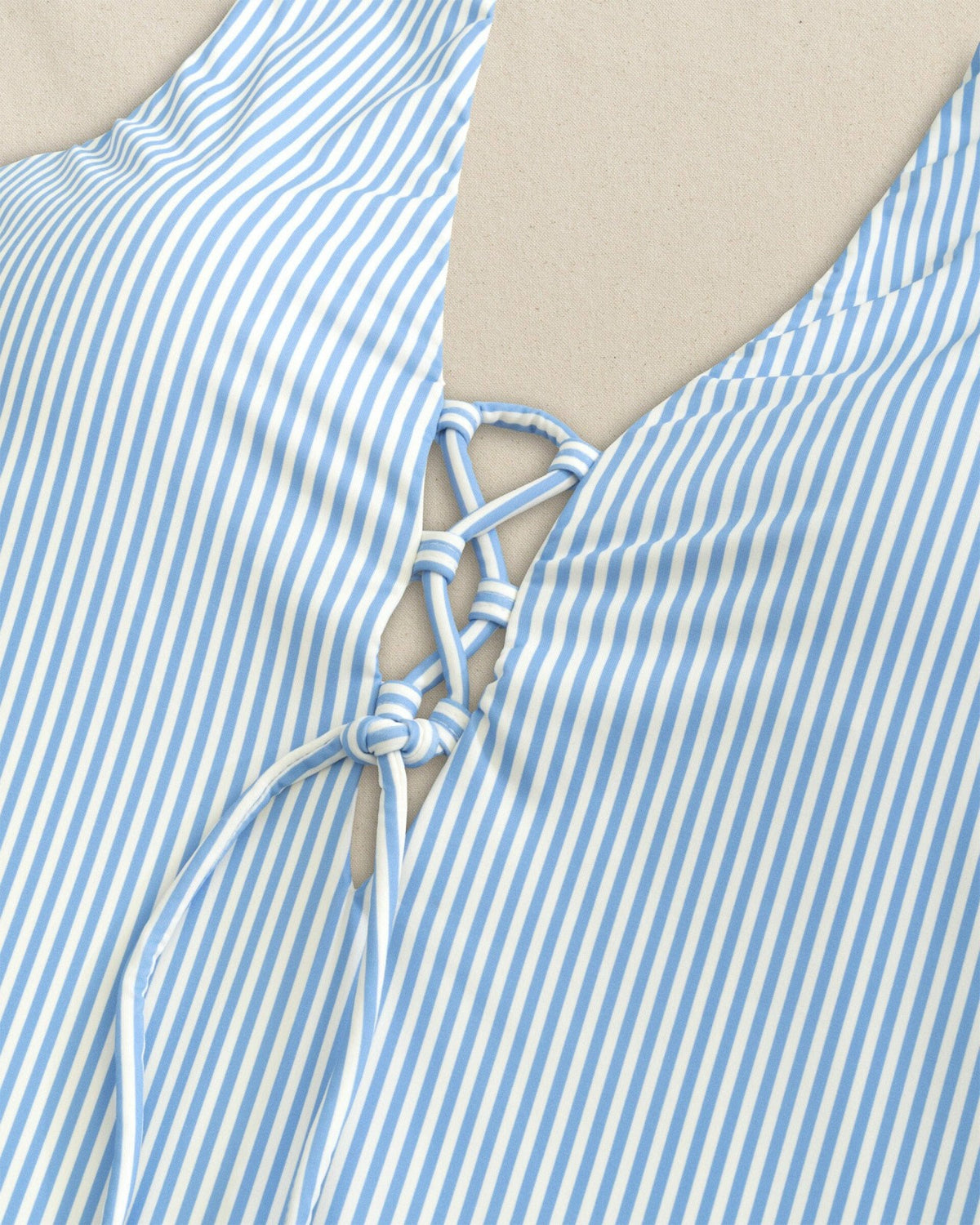 Seersucker Lace-Up One-Piece Swimsuit | Southern Tide Women