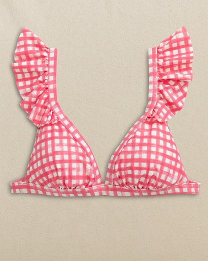 Gingham Banded Ruffle Bikini Top | Southern Tide Women