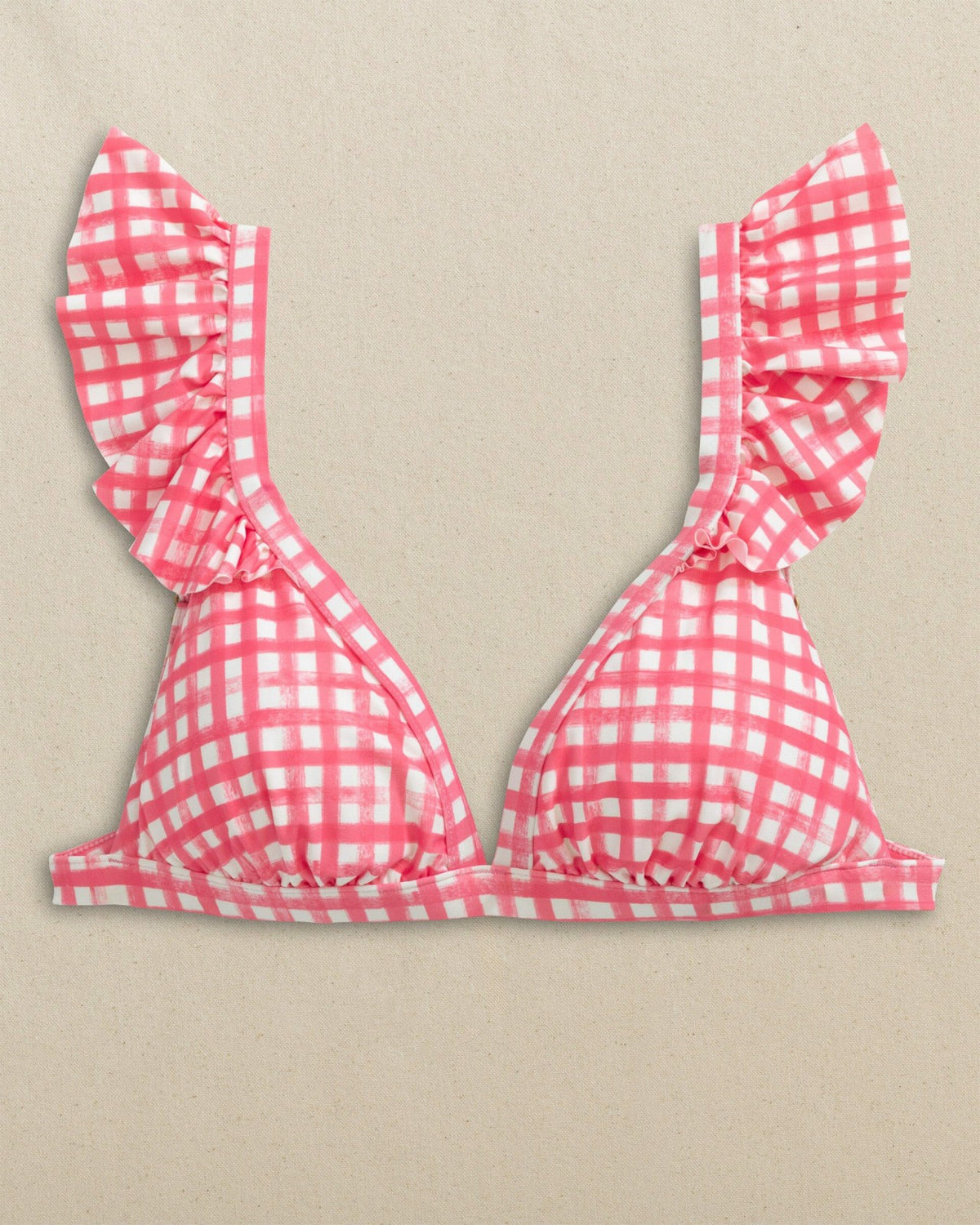 Gingham Banded Ruffle Bikini Top | Southern Tide Women