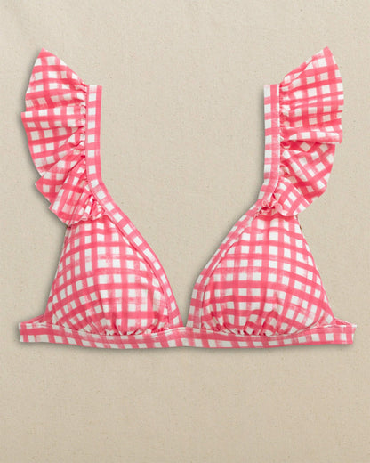Gingham Banded Ruffle Bikini Top | Southern Tide Women