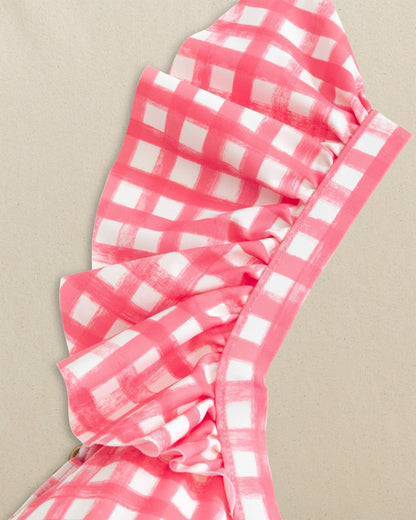 Gingham Banded Ruffle Bikini Top | Southern Tide Women