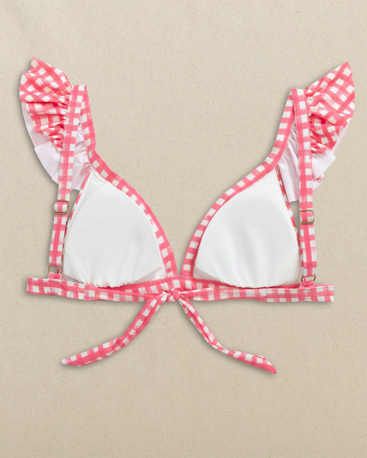 Gingham Banded Ruffle Bikini Top | Southern Tide Women