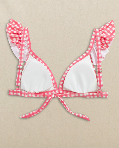 Gingham Banded Ruffle Bikini Top | Southern Tide Women