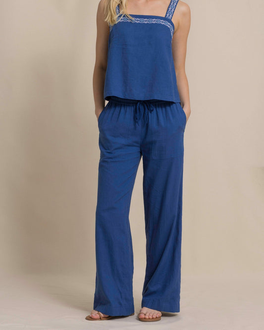 Laken Linen Wide Leg Pant - Nautical Blue | Southern Tide Women