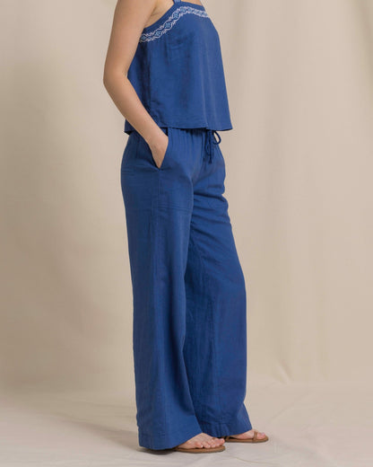 Laken Linen Wide Leg Pant - Nautical Blue | Southern Tide Women