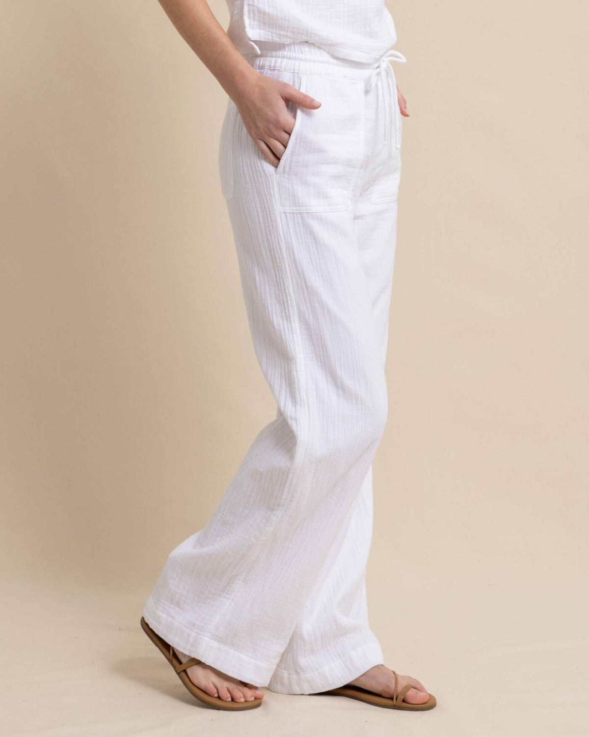 Laken Wide Leg Pant - Classic White | Southern Tide Women