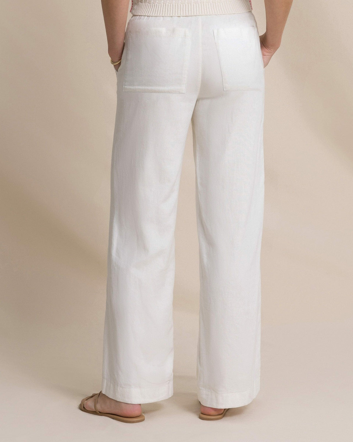 Laken Linen Wide Leg Pant - Sand White | Southern Tide Women