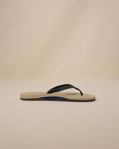 Navy Leather Flip Flops | Southern Tide Women|Home