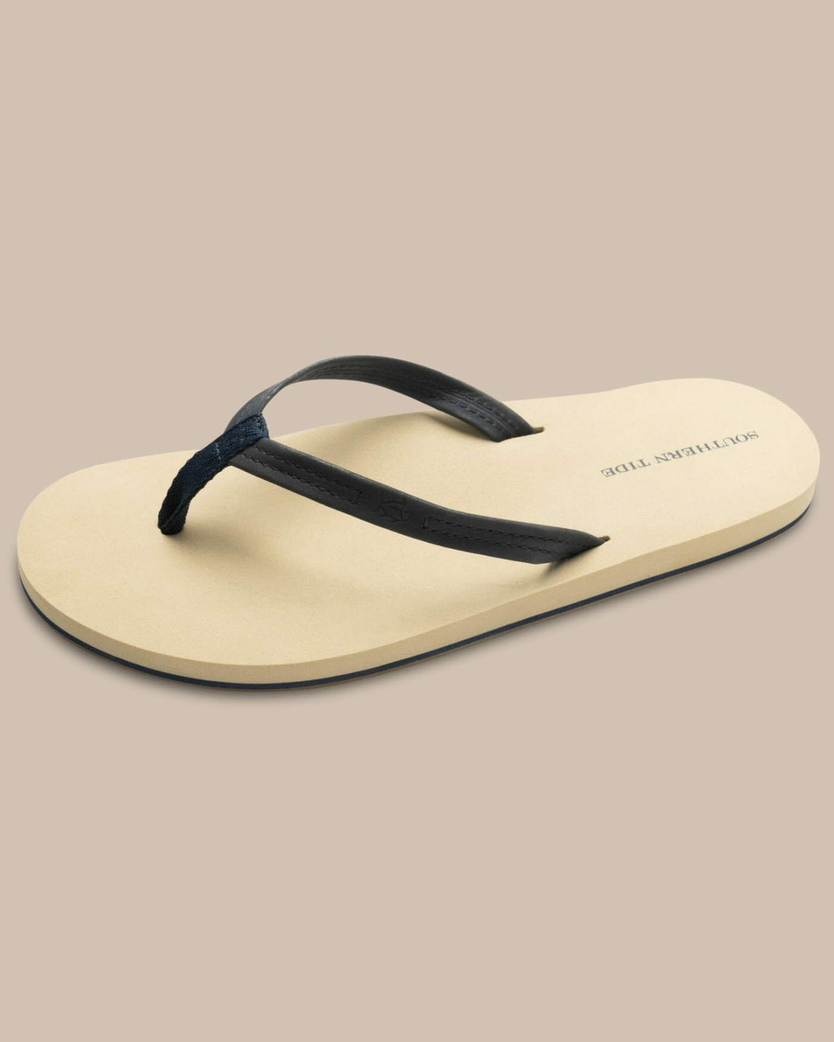 Navy Leather Flip Flops | Southern Tide Women|Home