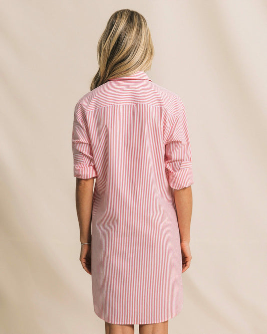 Cam Stripe Poplin Dress - Peaches N' Cream | Southern Tide Women