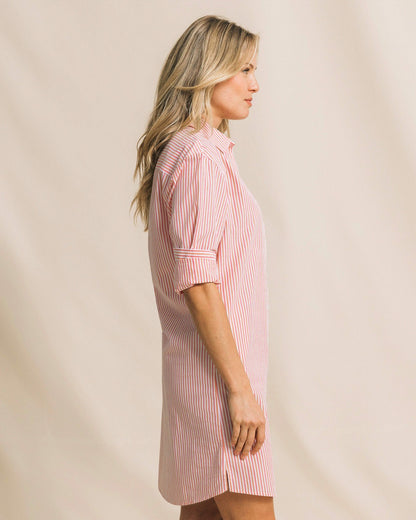 Cam Stripe Poplin Dress - Peaches N' Cream | Southern Tide Women