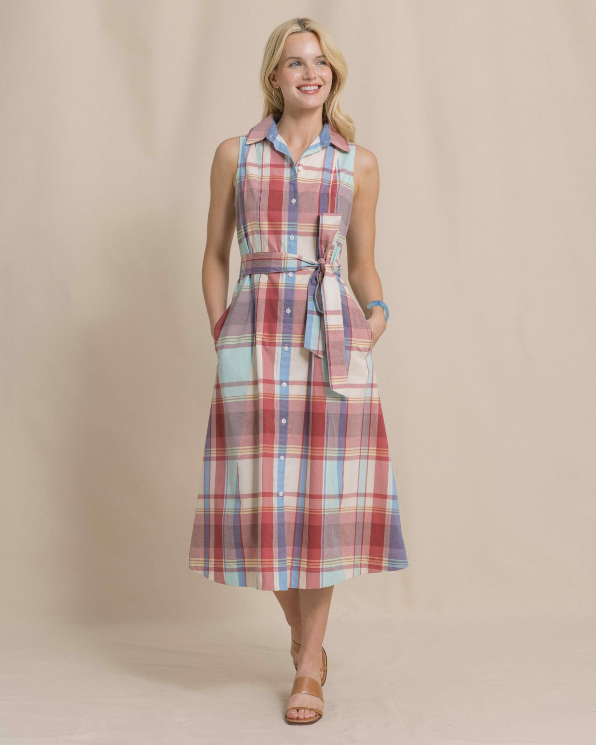 Whitley Madras Midi Dress | Southern Tide Women