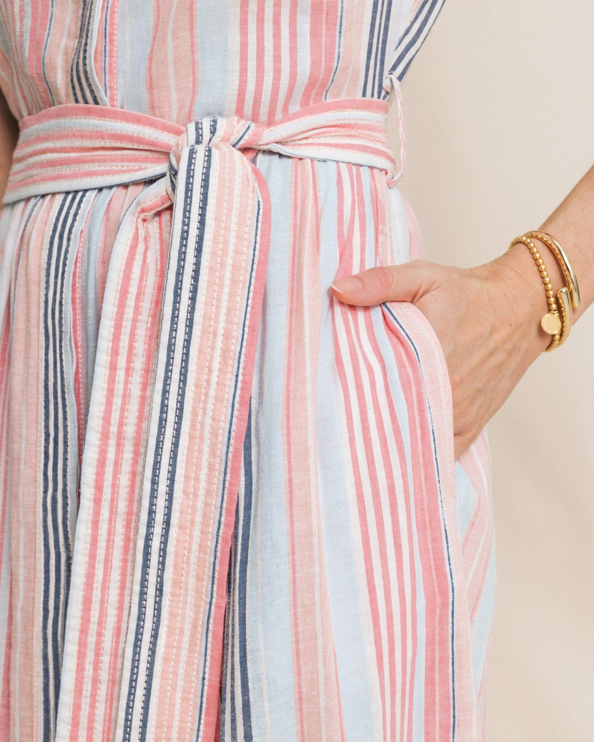 Tinley Striped Belted Midi Shirtdress | Southern Tide Women