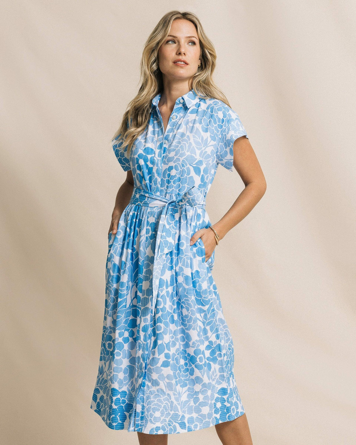 Tinley Printed Belted Midi Shirtdress | Southern Tide Women