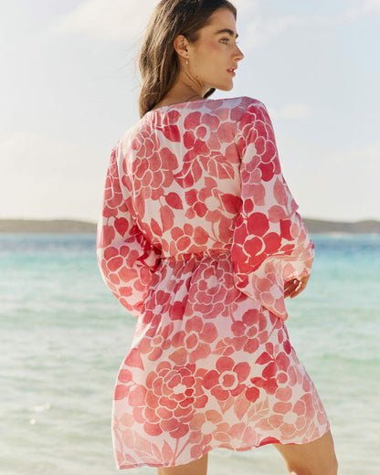 Floral Bell Sleeve Short Tunic Cover-Up | Southern Tide Women