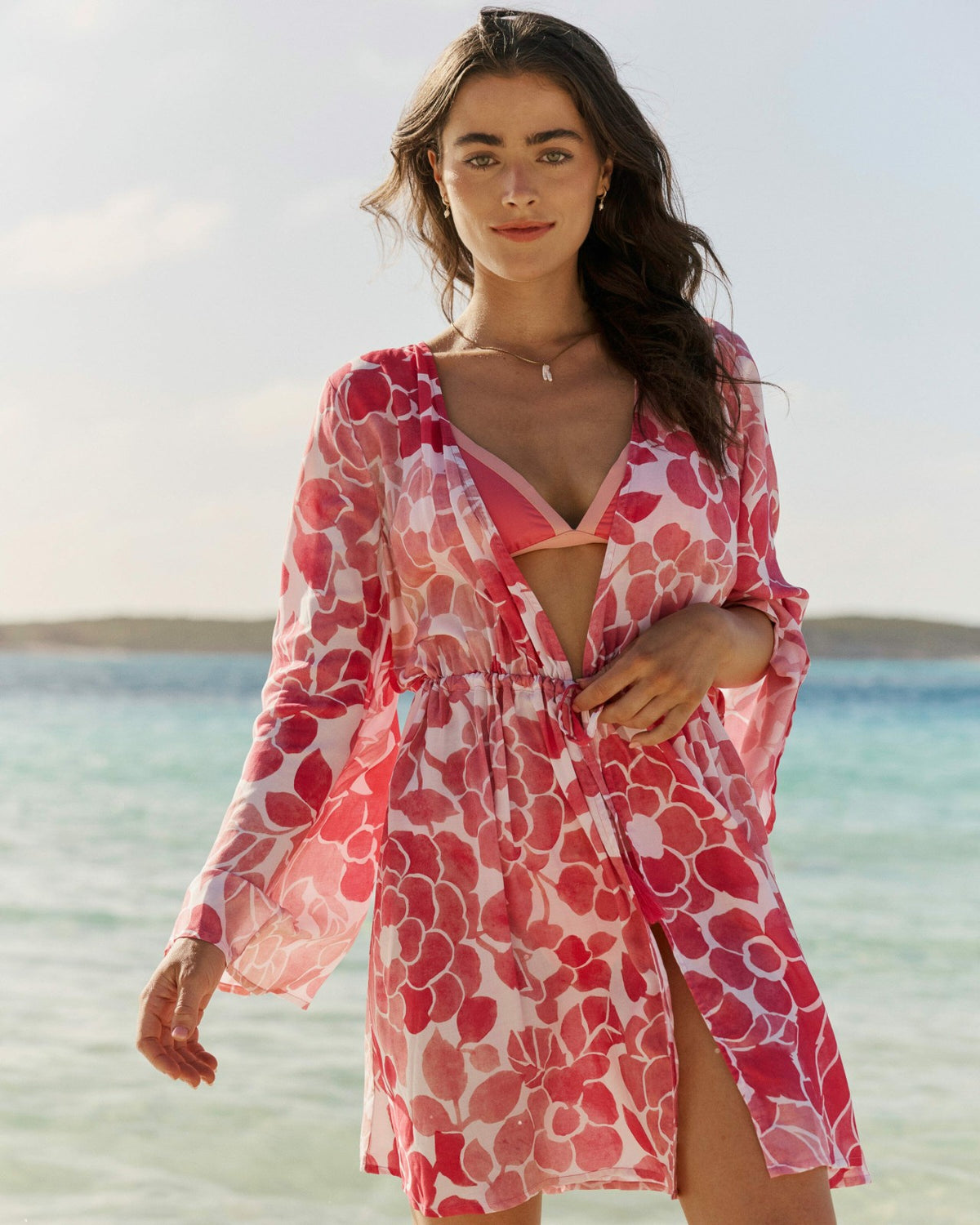 Floral Bell Sleeve Short Tunic Cover-Up | Southern Tide Women