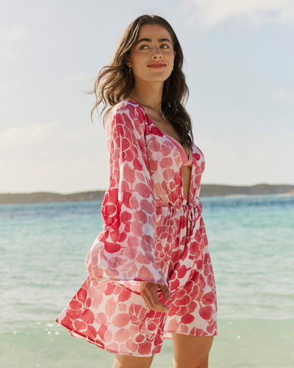 Floral Bell Sleeve Short Tunic Cover-Up | Southern Tide Women