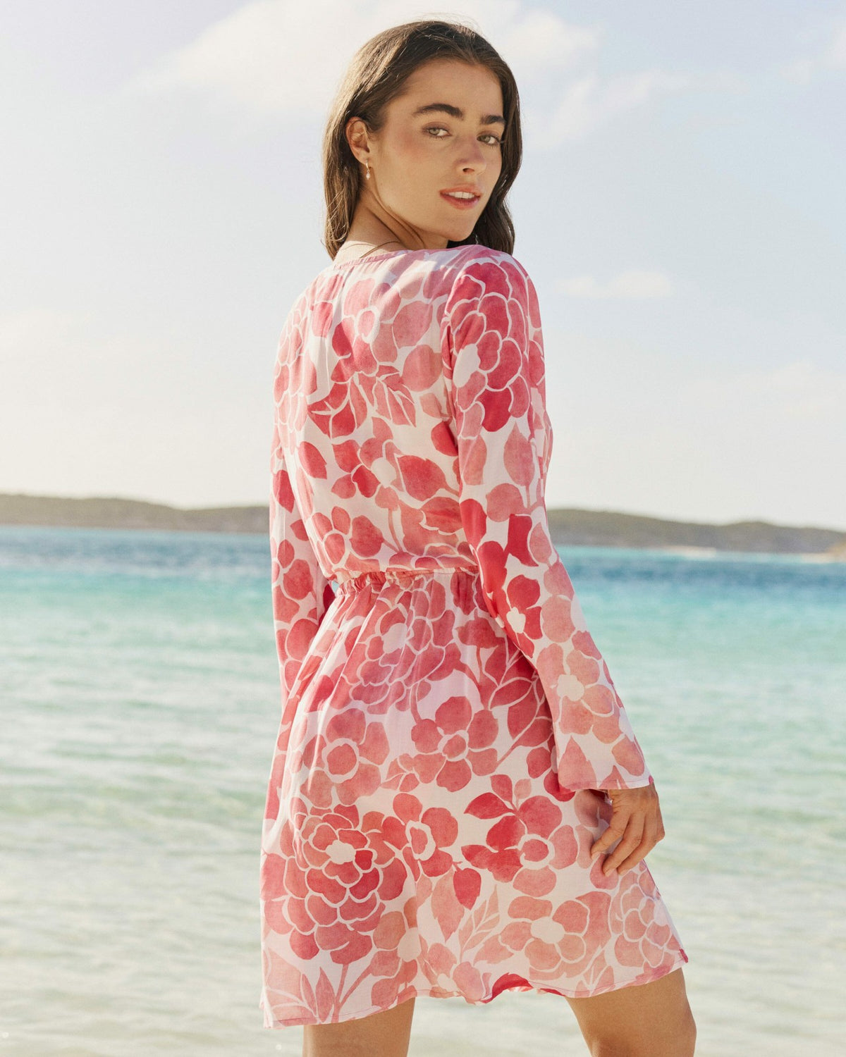 Floral Bell Sleeve Short Tunic Cover-Up | Southern Tide Women