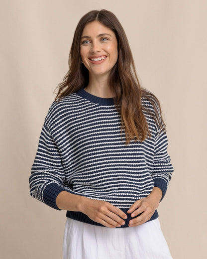 Maggi Stripe Open Stitch Sweater | Southern Tide Women|Sale