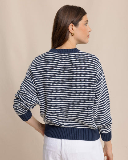 Maggi Stripe Open Stitch Sweater | Southern Tide Women|Sale
