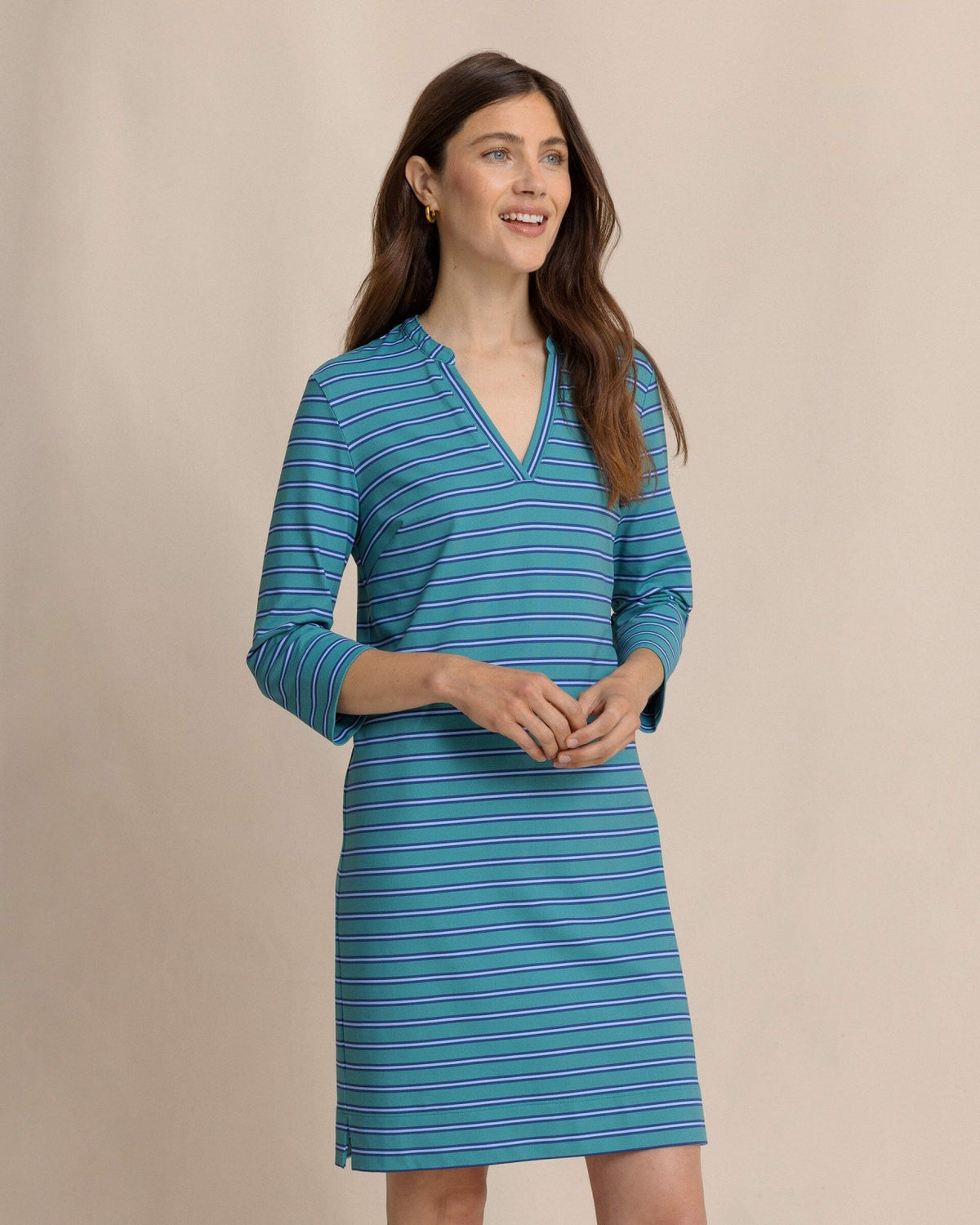 Teal Alicia Stripe Dress | Southern Tide Women|Sale