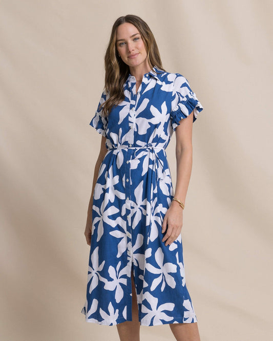 Tyra Printed Ruffle Sleeve Midi Dress | Southern Tide Women|Sale