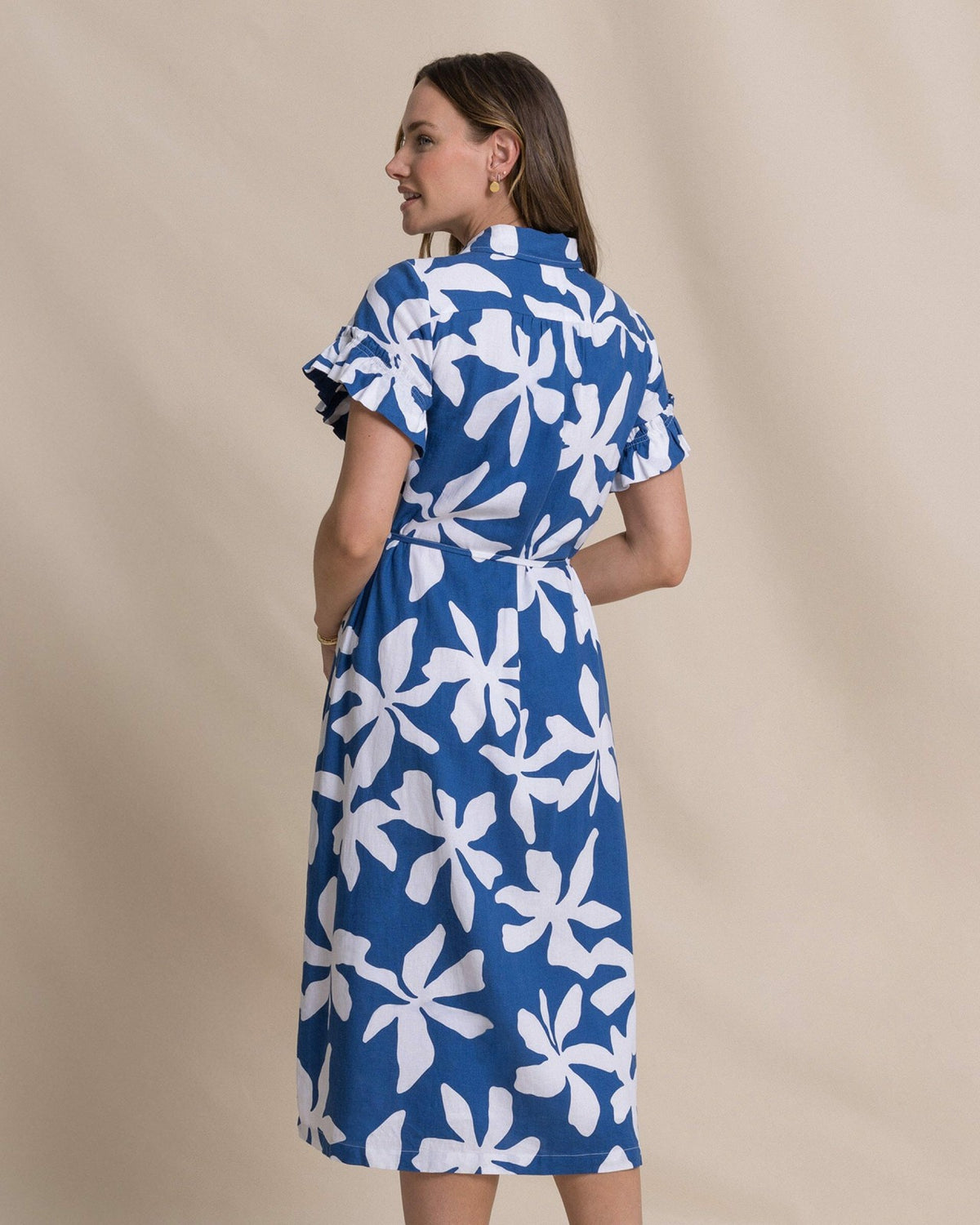 Tyra Printed Ruffle Sleeve Midi Dress | Southern Tide Women|Sale