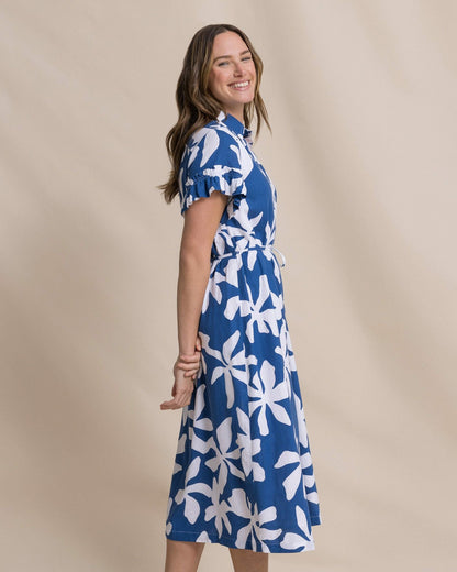 Tyra Printed Ruffle Sleeve Midi Dress | Southern Tide Women|Sale