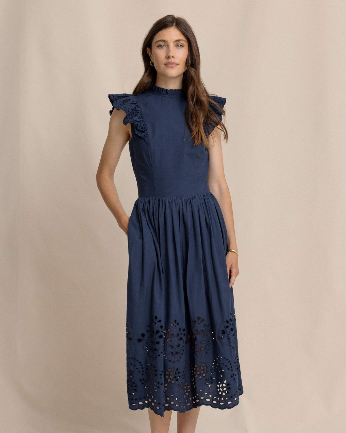 Rebekah Eyelet Midi Dress | Southern Tide Women|Sale