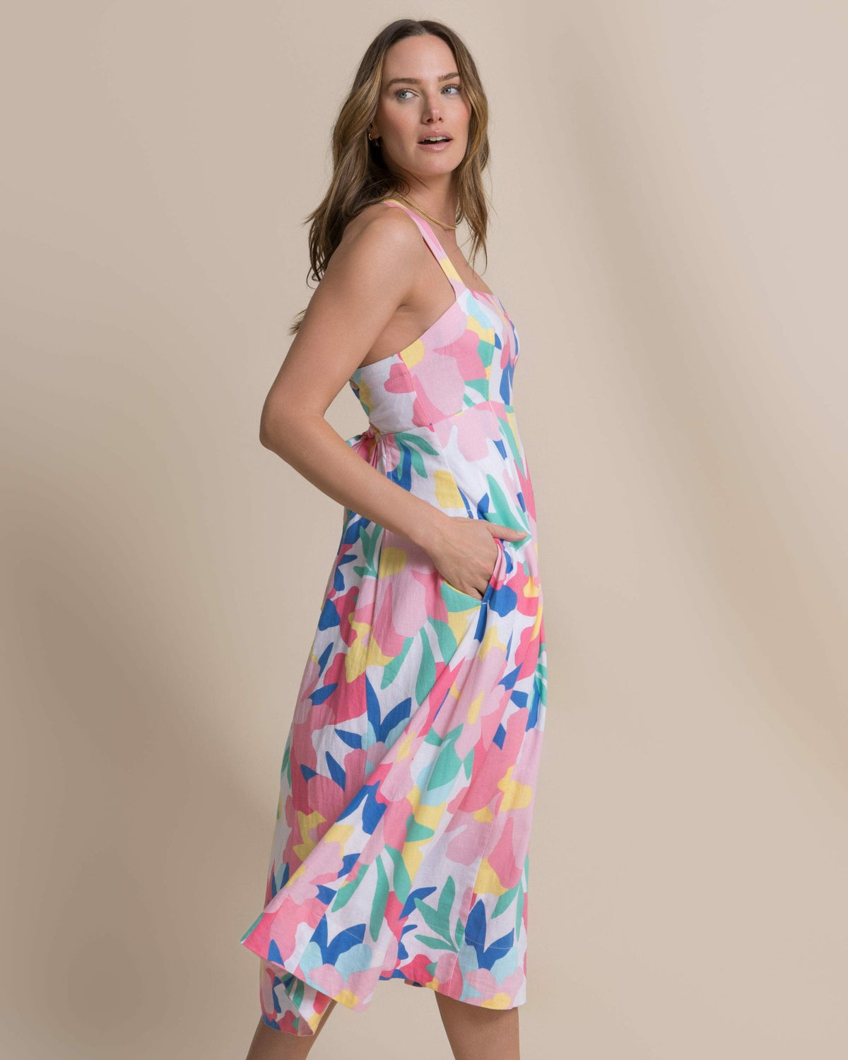 Cinzia Printed Cross Strap Dress | Southern Tide Women|Sale