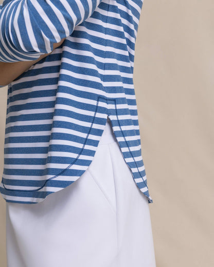 Linley Stripe Coastal Breeze® Performance Crew | Southern Tide Women|Sale
