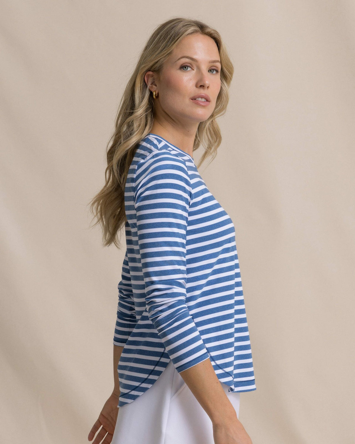 Linley Stripe Coastal Breeze® Performance Crew | Southern Tide Women|Sale