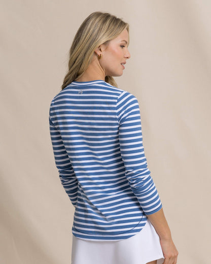 Linley Stripe Coastal Breeze® Performance Crew | Southern Tide Women|Sale