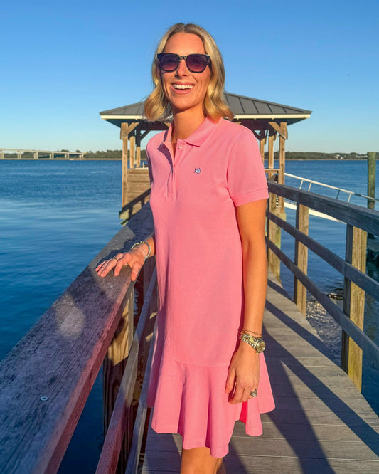 Skipjack Dropwaist Polo Dress - Sea Pink | Southern Tide Women|Kids|Sale