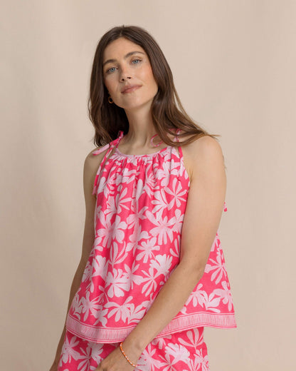 Chrissy Tie Shoulder Printed Top | Southern Tide Women|Sale