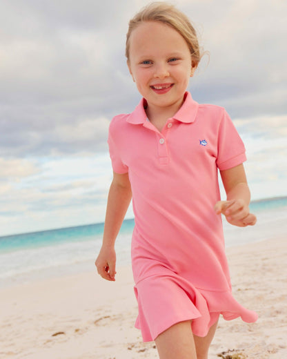 Girls Skipjack Dropwaist Polo Dress - Sea Pink | Southern Tide Women|Kids