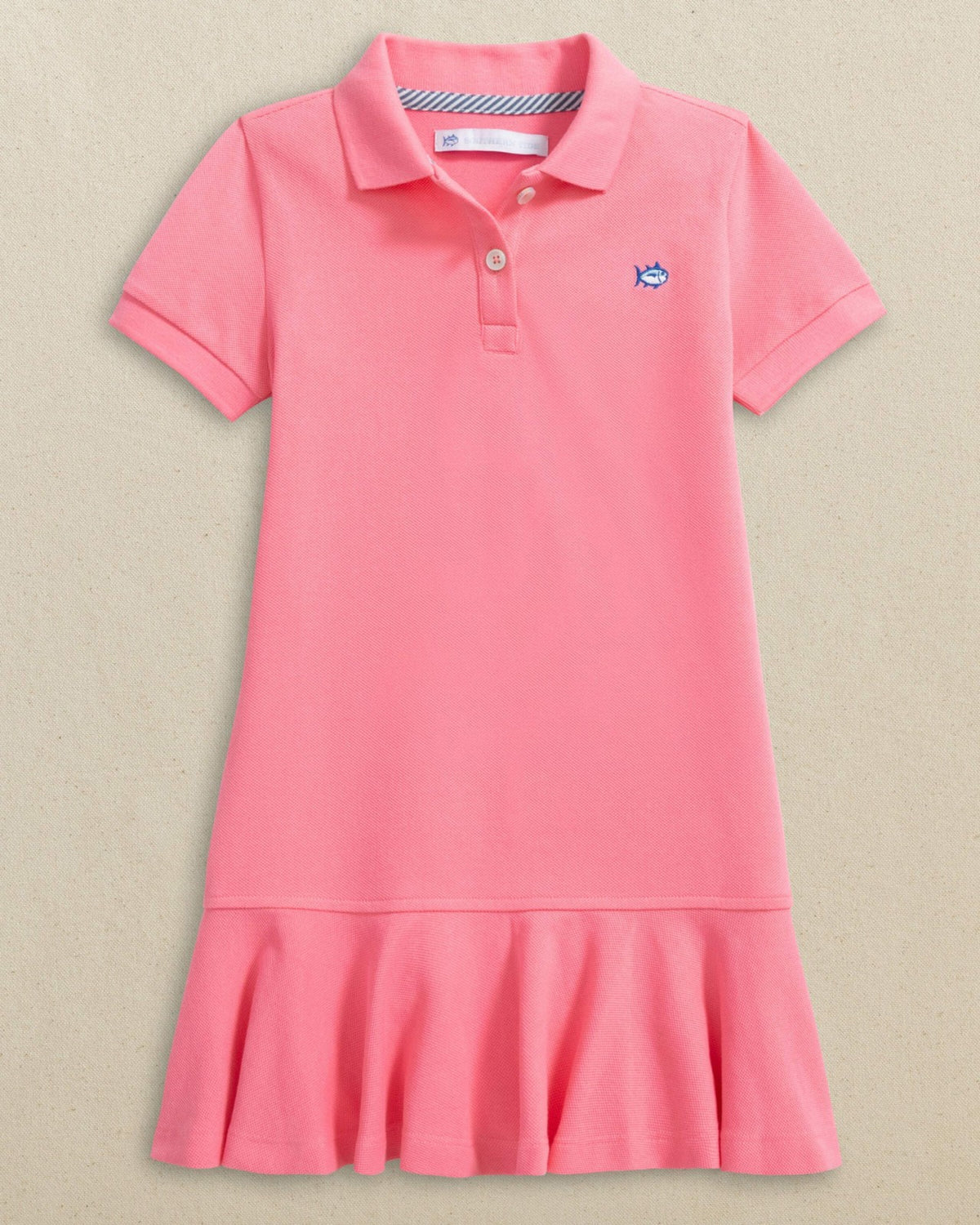 Girls Skipjack Dropwaist Polo Dress - Sea Pink | Southern Tide Women|Kids