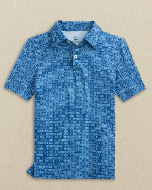 Boys Driver Nautical Flags Printed Performance Polo | Southern Tide Kids