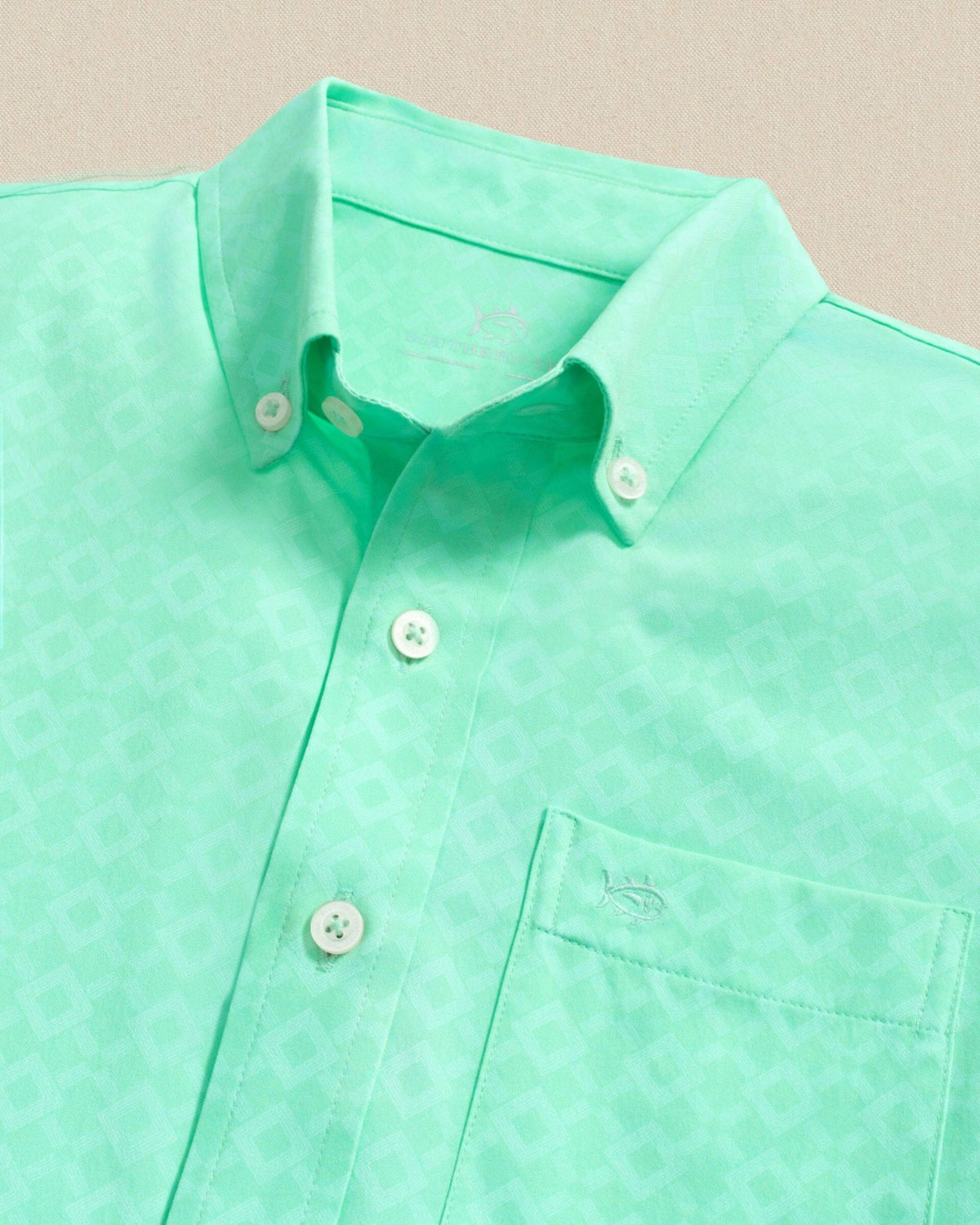 Boys Seaside Geo Short Sleeve Sport Shirt | Southern Tide Kids|Sale