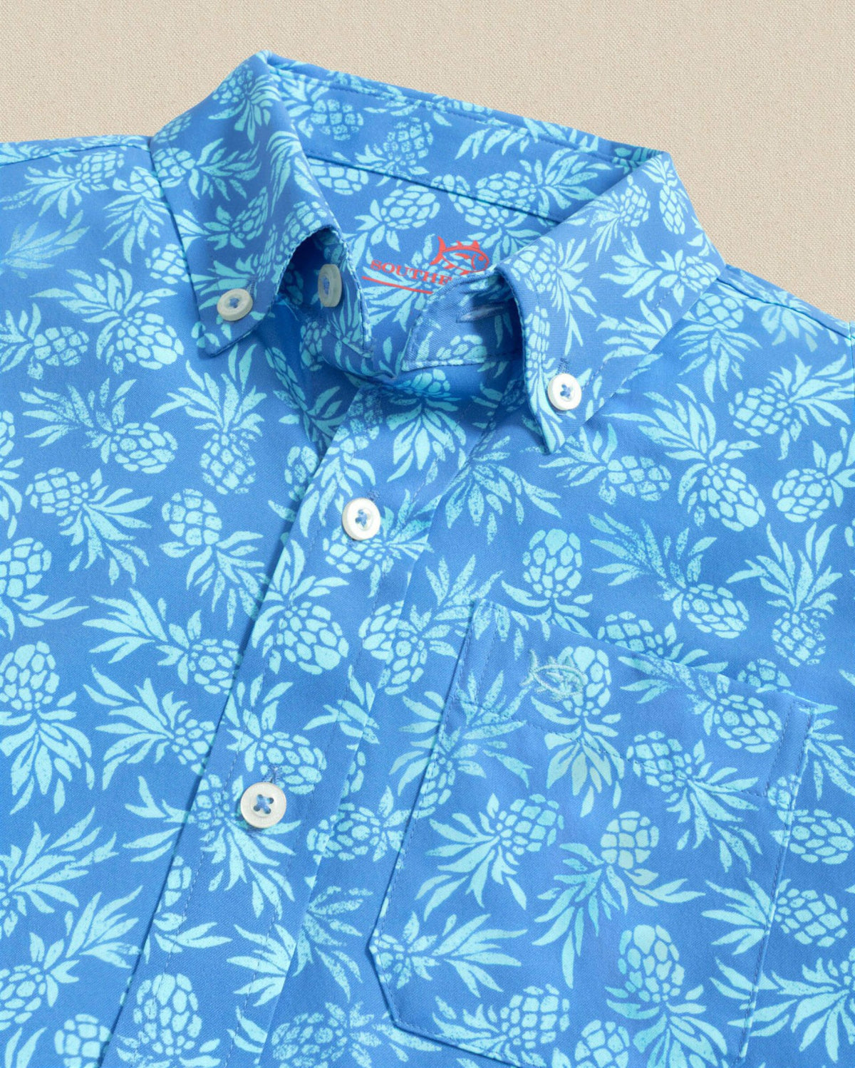 Boys Pineapple Parade Short Sleeve Sport Shirt | Southern Tide Kids|Sale