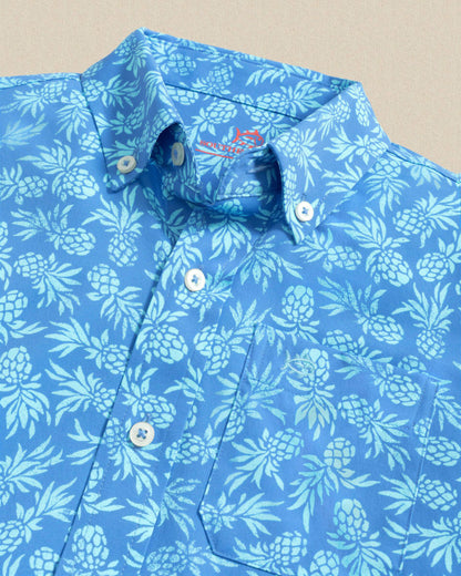 Boys Pineapple Parade Short Sleeve Sport Shirt | Southern Tide Kids|Sale