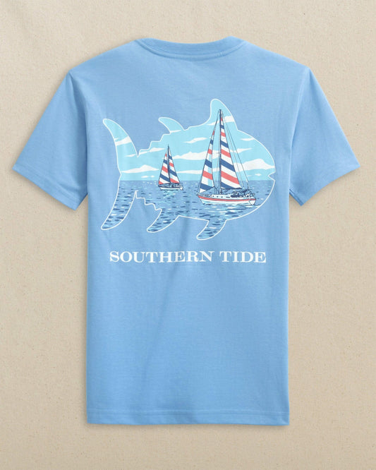 Kids Sailboat Skipjack Fill Short Sleeve T-Shirt | Southern Tide Kids|Sale