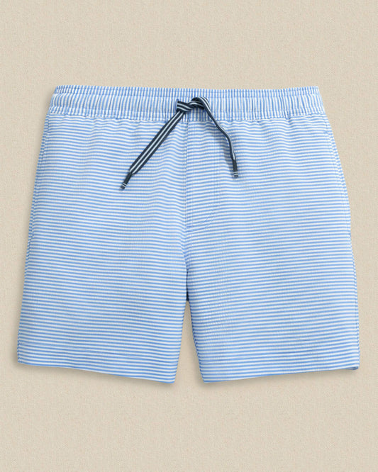 Boys Gulf Haven Seersucker Stripe Maritime Swim Trunk | Southern Tide Kids