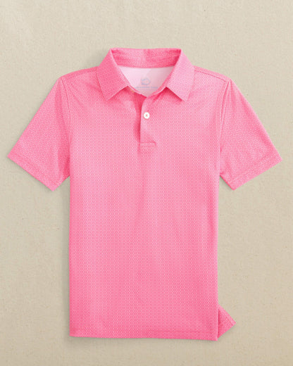 Boys Driver Seaside Geo Printed Performance Polo | Southern Tide Kids|Sale