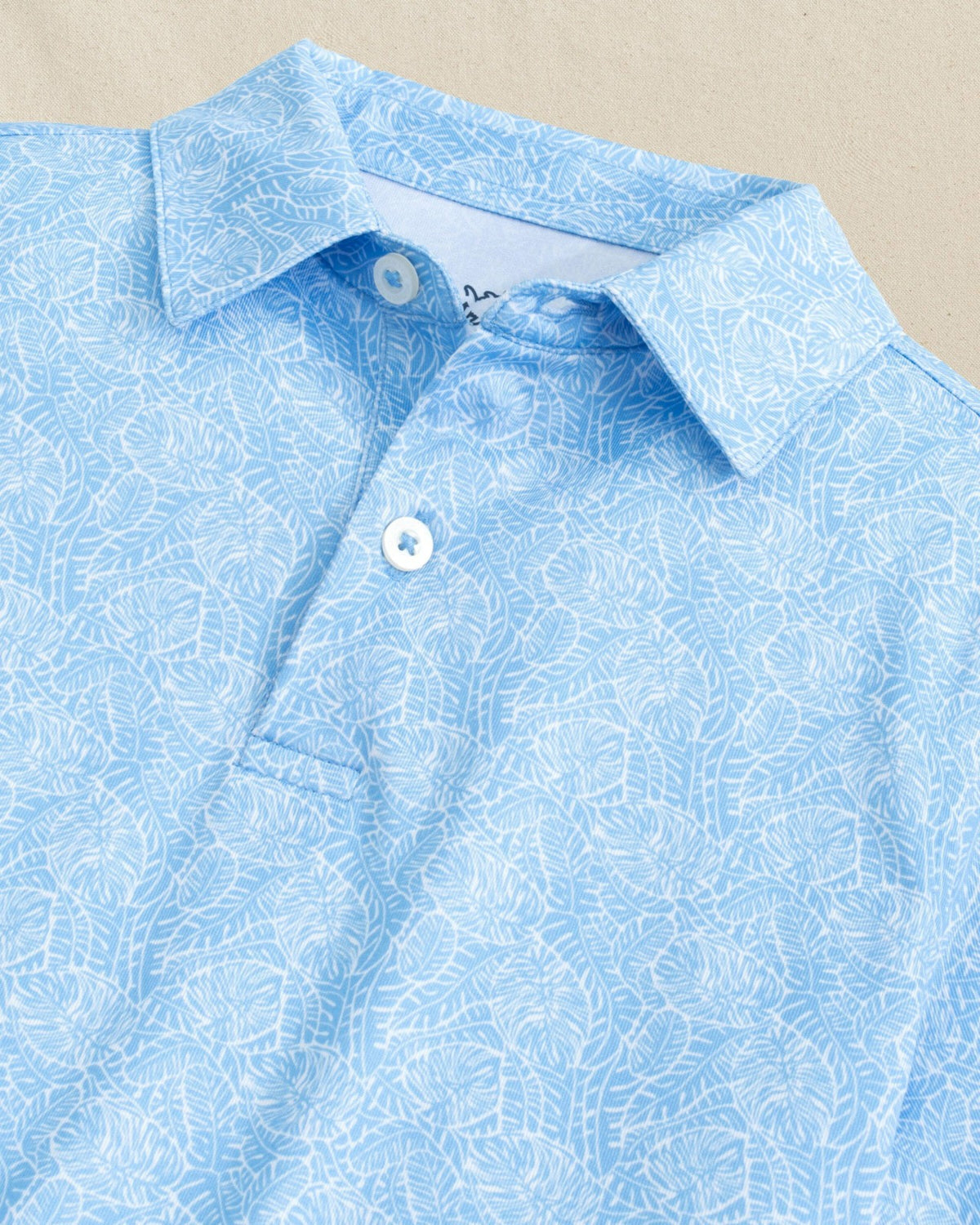 Boys Beach Palms Printed Performance Polo - Blue | Southern Tide Kids|Sale