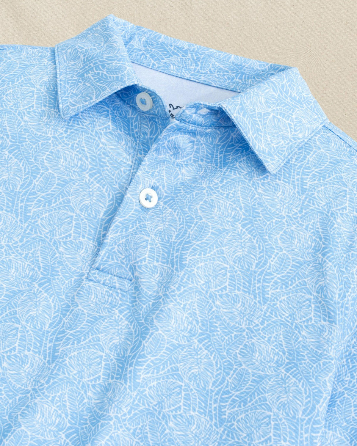 Boys Beach Palms Printed Performance Polo - Blue | Southern Tide Kids|Sale
