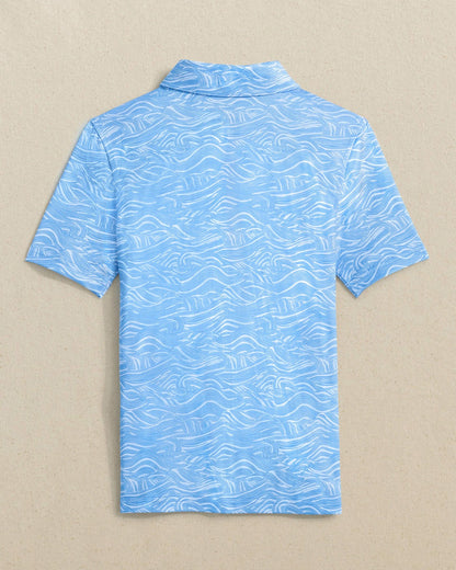 Boys Driver Rolling Waves Printed Performance Polo | Southern Tide Kids|Sale