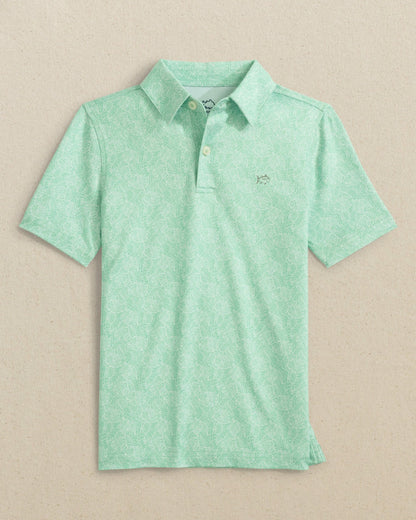 Boys Beach Palms Printed Performance Polo - Green | Southern Tide Kids|Sale