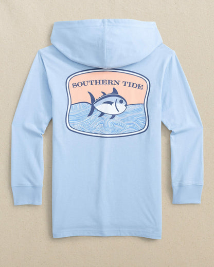 Kids Skipjack Beach Badge Long Sleeve Hoodie T-Shirt | Southern Tide Kids|Sale